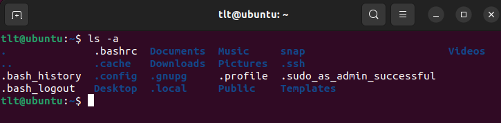 Show Hidden Files and Directories Using ls Command