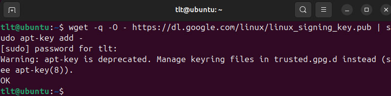 Download and import Google Chrome Signing Key