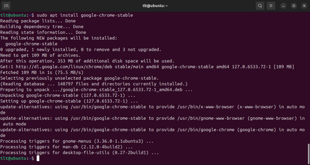 Install Google Chrome in Ubuntu 24.04
