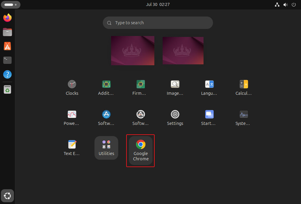 Launch Google Chrome Ubuntu