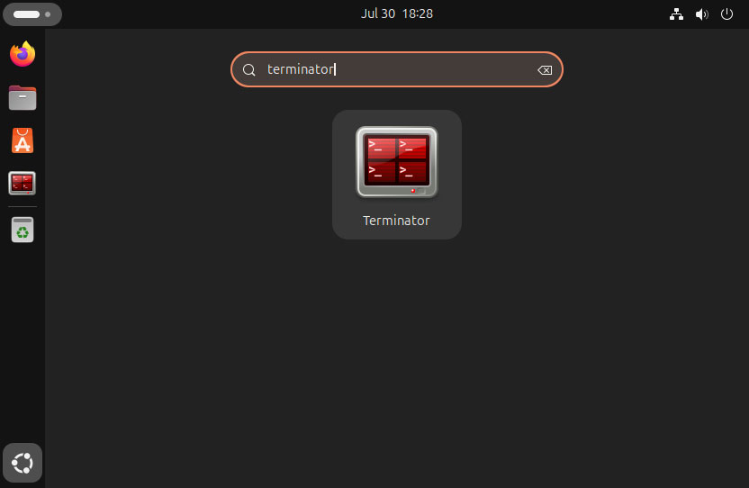 Open Terminator using GUI