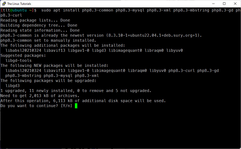 Install commonly used PHP8.3 extensions on Ubuntu 22.04