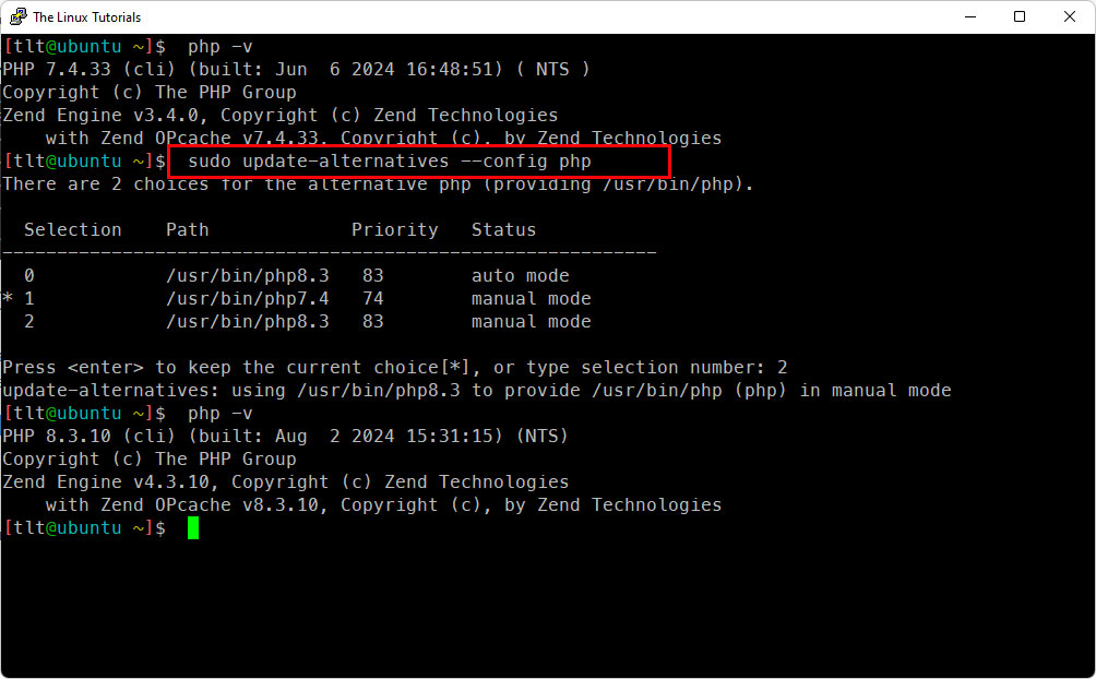 Switch PHP Version in Ubuntu 22.04